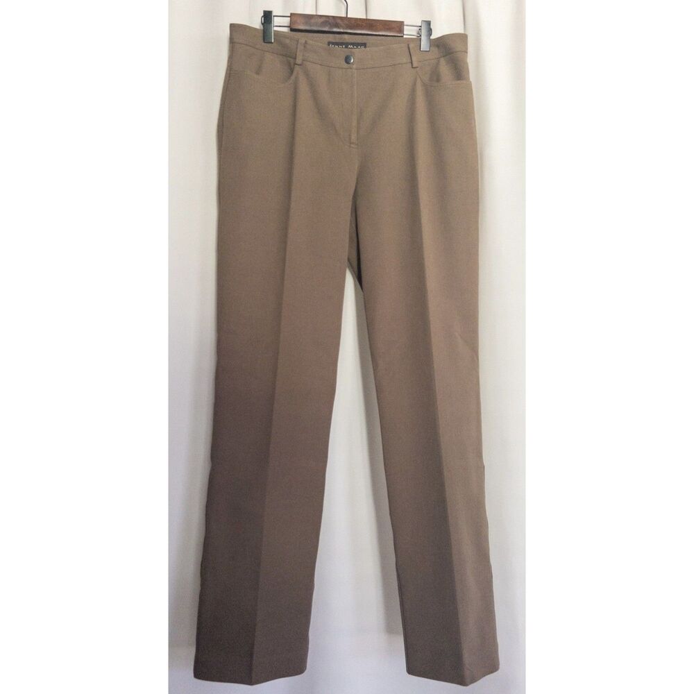 Jenne Maac brown / taupe Cotton, Lycra tailored pants | Sz XL/12
